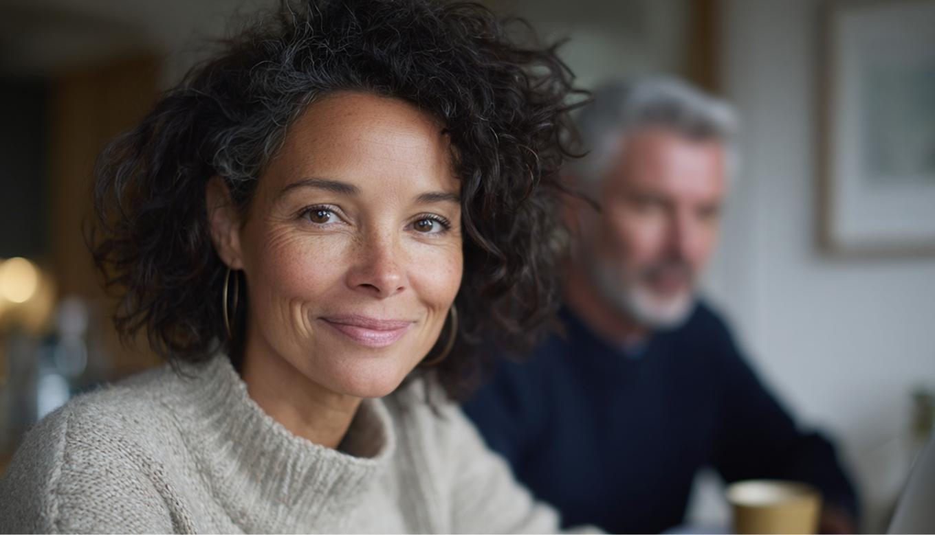 Couple smiling with confidence